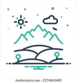 Vector colorful mix icon for hills