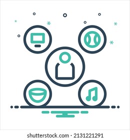 Vector colorful mix icon for hobbies
