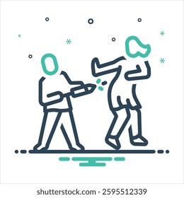 Vector colorful mix icon for holi playing lover
