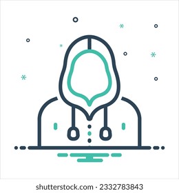 Vector colorful mix icon for hood