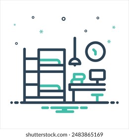 Vector colorful mix icon for hostel