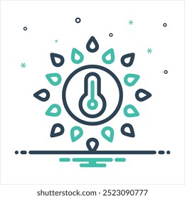 Vector colorful mix icon for hot sun