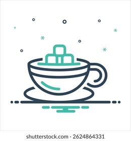 Vector colorful mix icon for hot chocolate