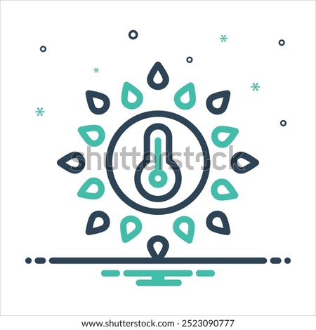 Vector colorful mix icon for hot sun