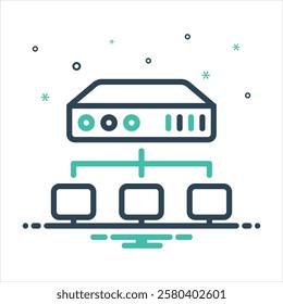 Vector colorful mix icon for hub