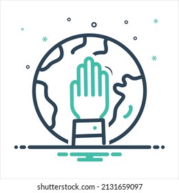 Vector colorful mix icon for humanitarian