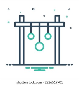 Vector colorful mix icon for hung