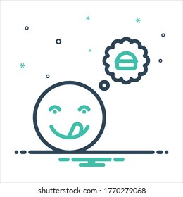 Vector colorful mix icon for hungry