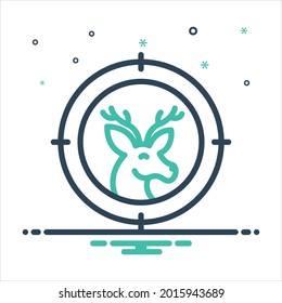 Vector colorful mix icon for hunt