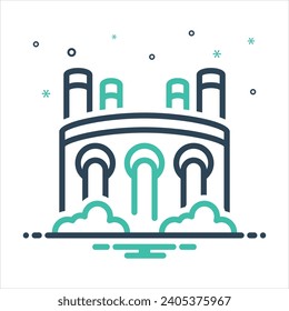 Vector colorful mix icon for hydro power