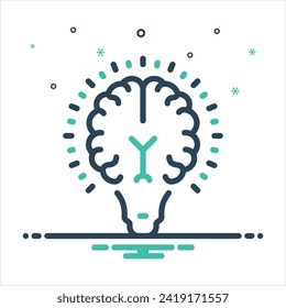 Vector colorful mix icon for idea brain