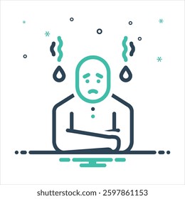 Vector colorful mix icon for illness