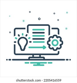 Vector colorful mix icon for implement