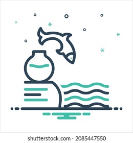 Vector colorful mix icon for independence