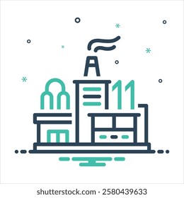Vector colorful mix icon for industry