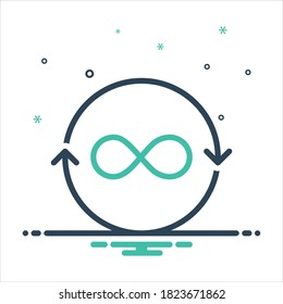 Icono de mezcla de color vectorial para infinito