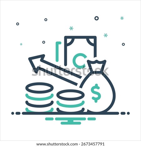 Vector colorful mix icon for inflation expectations