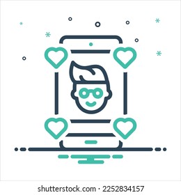 Vector colorful mix icon for influence