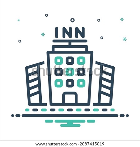 Vector colorful mix icon for inns