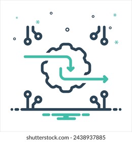 Vector colorful mix icon for input output