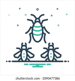 Vector colorful mix icon for insects