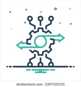 Vector colorful mix icon for integrated