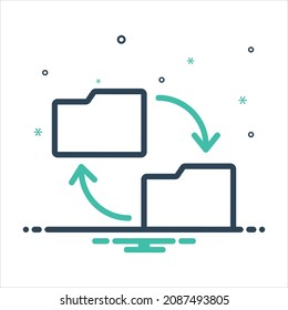Vector colorful mix icon for integrating