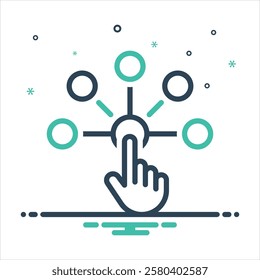 Vector colorful mix icon for interacting