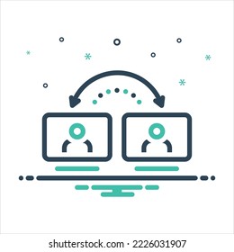 Vector colorful mix icon for interaction