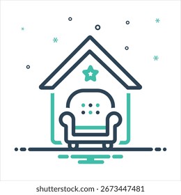 Vector colorful mix icon for interior design