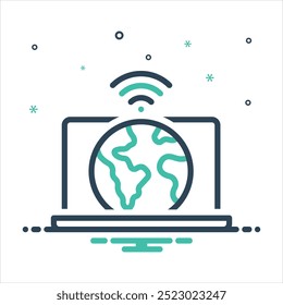 Ícone de mistura colorida vetorial para internet