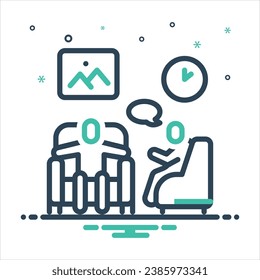 Vector colorful mix icon for interview