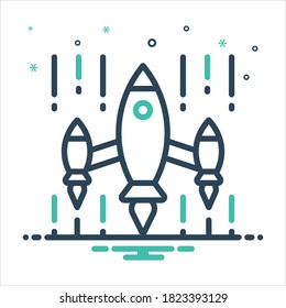 Vector colorful mix icon for invasion