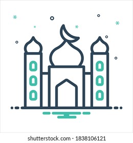 Vector colorful mix icon for islamic
