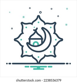 Vector colorful mix icon for islamic