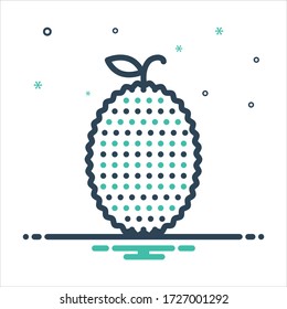 Vector colorful mix icon for jackfruit; jack tree