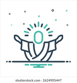 Vector colorful mix icon for jesus