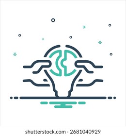 Icono de mezcla de colores de Vector para una colaboración conjunta
