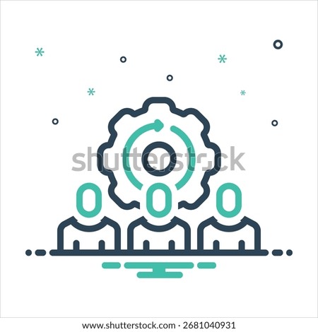Vector colorful mix icon for joint endeavor