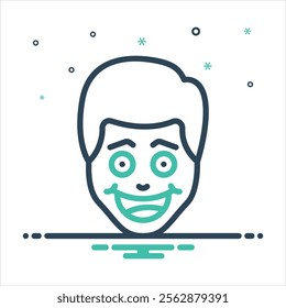 Vector colorful mix icon for joyful