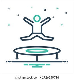 Vector colorful mix icon for jumping