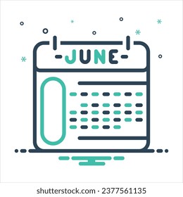 Vector colorful mix icon for june