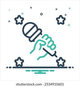 Vector colorful mix icon for karaoke