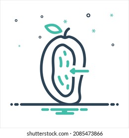 Icono de mezcla de colores vectoriales para la nuez de grano de semillas del núcleo