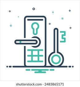 Vector colorful mix icon for keylock