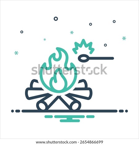 Vector colorful mix icon for kindling