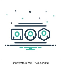 Vector colorful mix icon for kinds