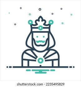 Vector colorful mix icon for king