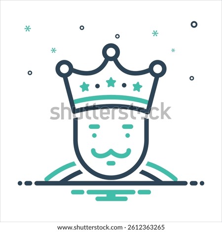Vector colorful mix icon for king
