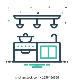 Icono de mezcla de colores vectorial para el mostrador de cocina